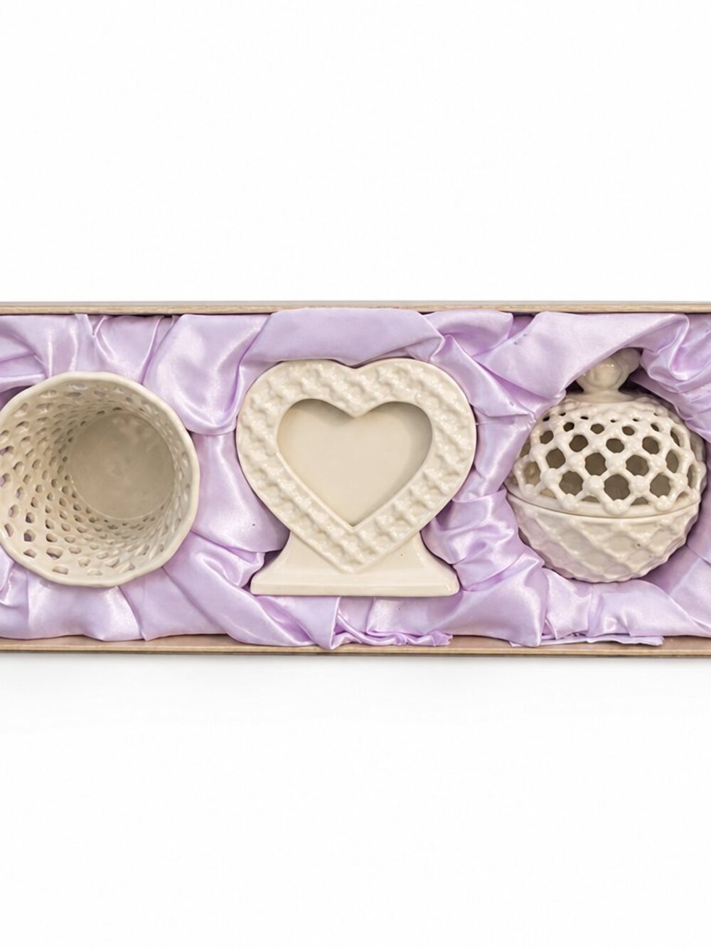 NIB Godinger Ivory Porcelain Vanity Set – 3pc Elegant Gift Set